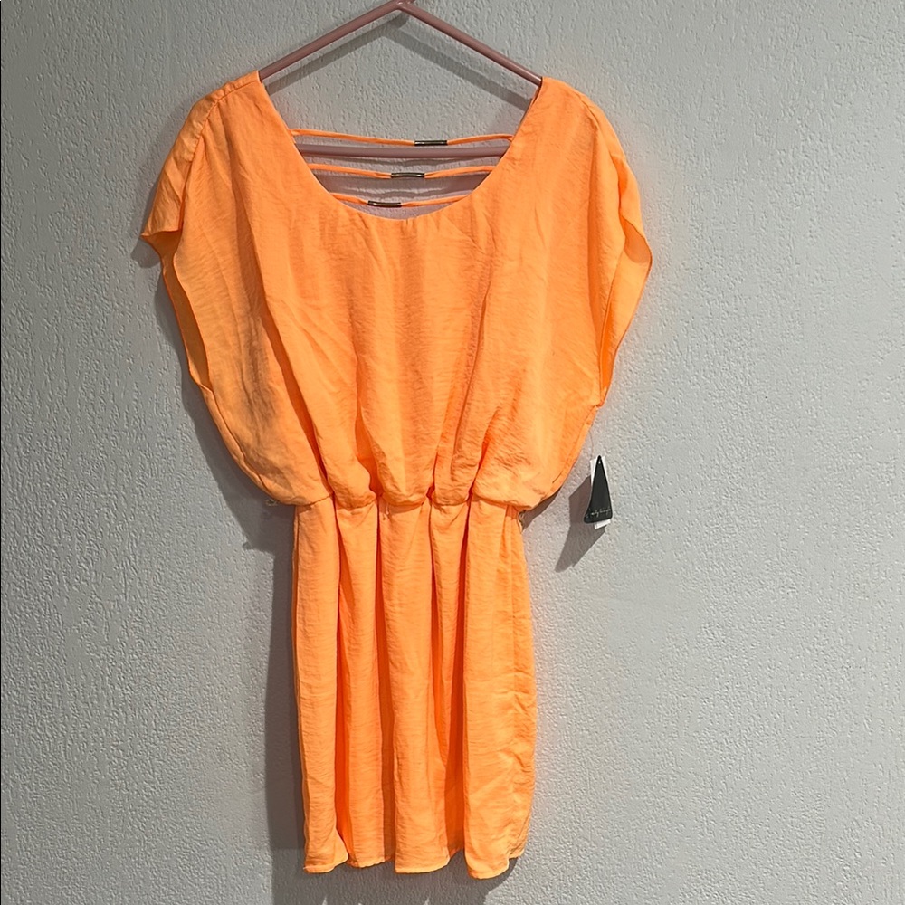 City Traingles Mini Orange Dress
